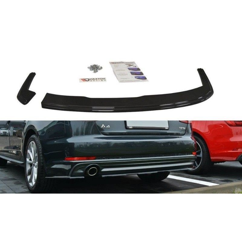 Maxton REAR SIDE SPLITTERS Audi A4 B9 S-Line Gloss Black, A4 B9