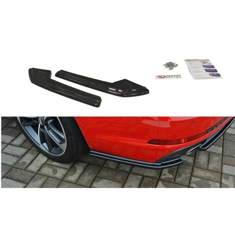 Maxton REAR SIDE SPLITTERS Audi A4 B9 S-Line Gloss Black, A4 B9