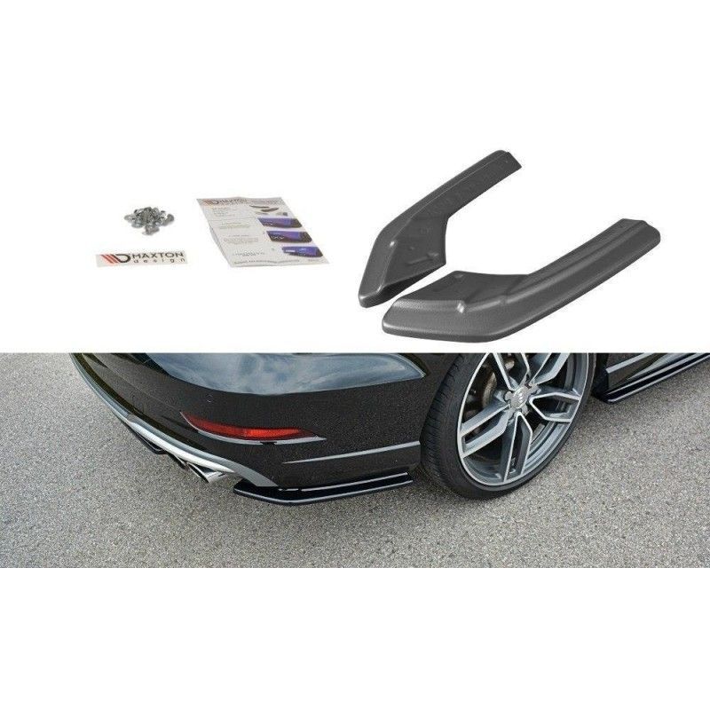 Maxton Rear Side Splitters Audi S3 / A3 S-Line 8V FL Sedan Gloss Black, A3/S3/RS3 8V