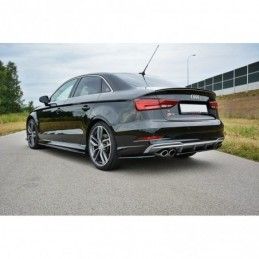 Maxton Rear Side Splitters Audi S3 / A3 S-Line 8V FL Sedan Gloss Black, A3/S3/RS3 8V