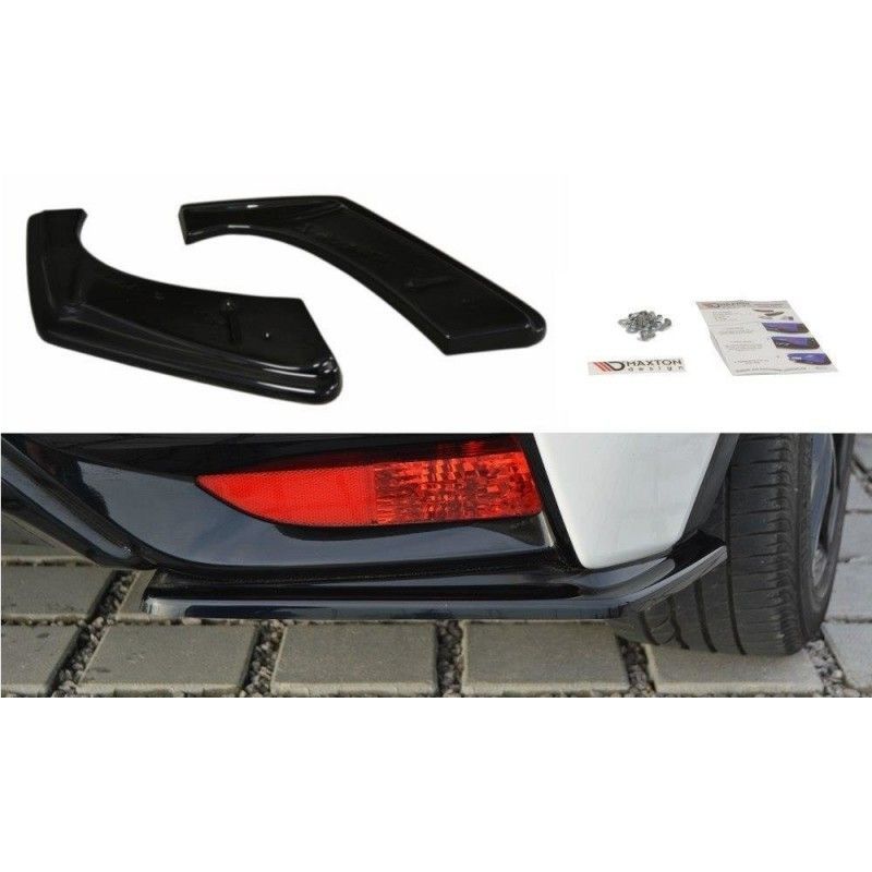 Maxton REAR SIDE SPLITTERS Honda Civic Mk9 Facelift Gloss Black, CIVIC