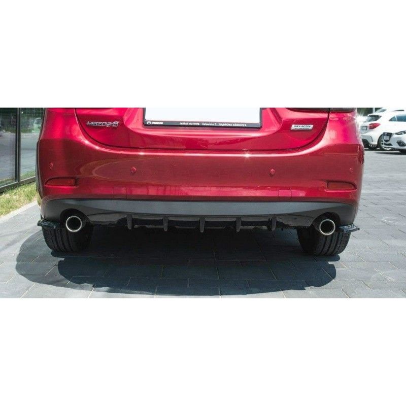 Maxton REAR SIDE SPLITTERS Mazda 6 GJ (Mk3) Facelift Gloss Black, mazda 6