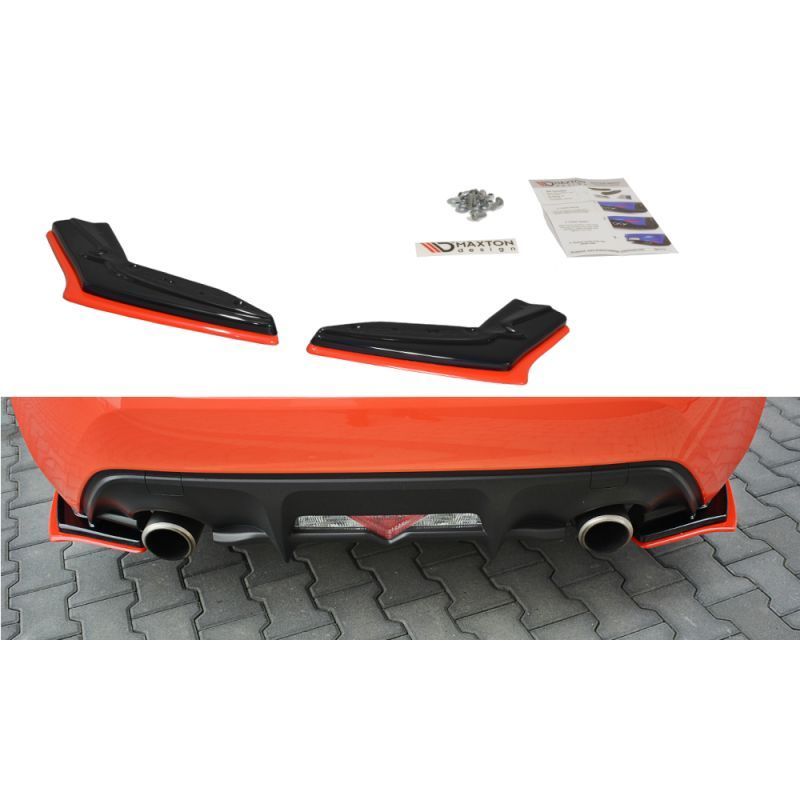 Maxton REAR SIDE SPLITTERS V.2 TOYOTA GT86 FACELIFT Gloss Black + Red, GT86