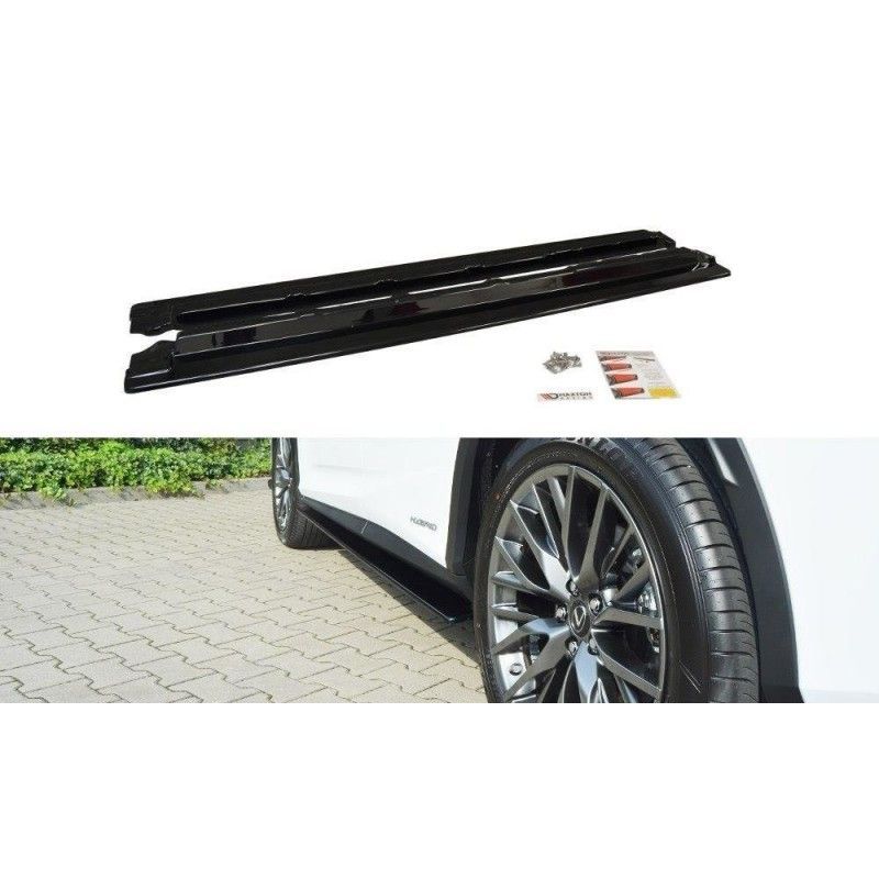 Maxton SIDE SKIRTS DIFFUSERS Lexus RX Mk4 Gloss Black, Lexus