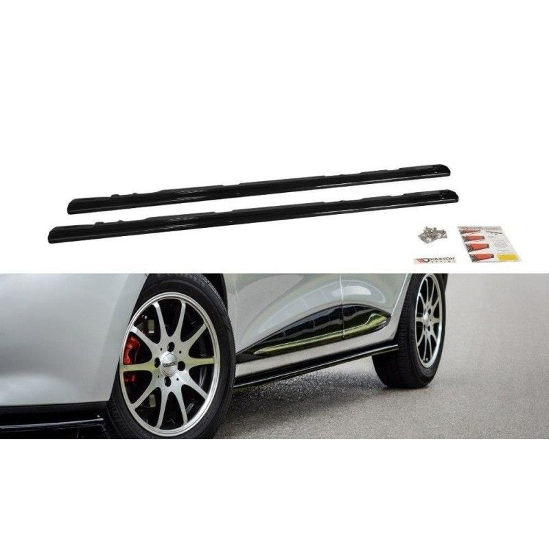 Maxton SIDE SKIRTS DIFFUSERS Renault Clio Mk4 Gloss Black, Clio IV