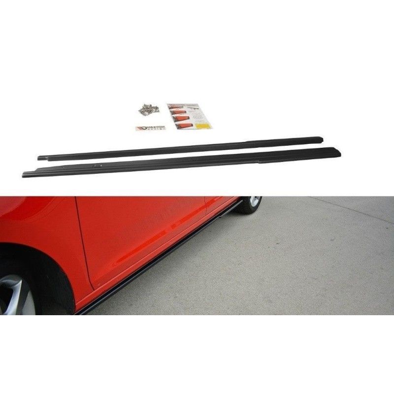 Maxton Side Skirts Diffusers Skoda Rapid Gloss Black, Rapid