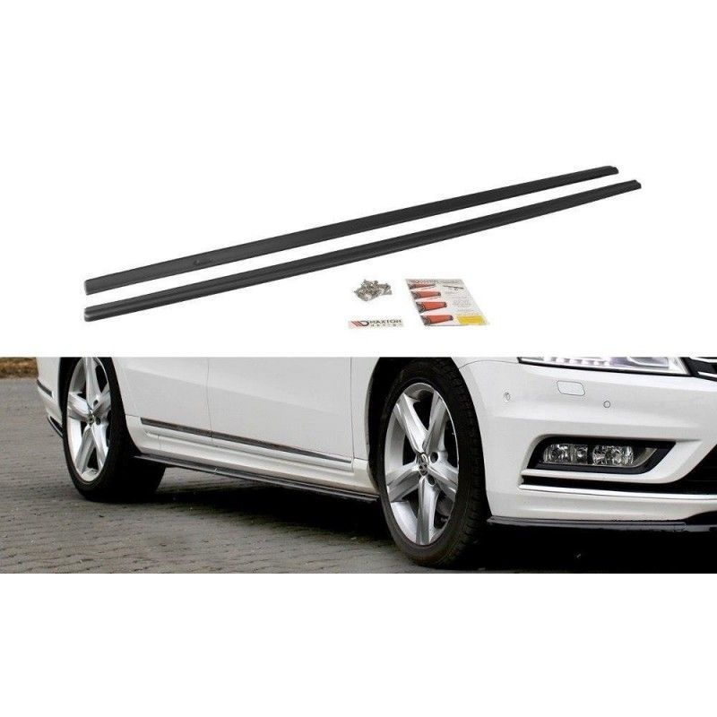 Maxton SIDE SKIRTS DIFFUSERS Vw Passat B7 R-Line Gloss Black, Passat B7