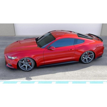 Maxton Side Skirts Diffuseur Ford Mustang Mk6 Gloss Black, Mustang