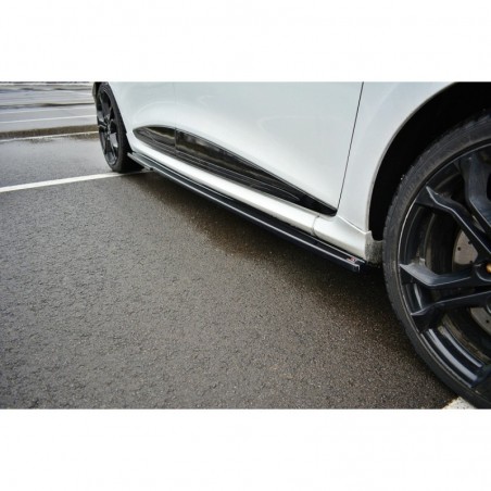 Maxton SIDE SKIRTS DIFFUSERS RENAULT CLIO MK4 RS Gloss Black, Clio IV