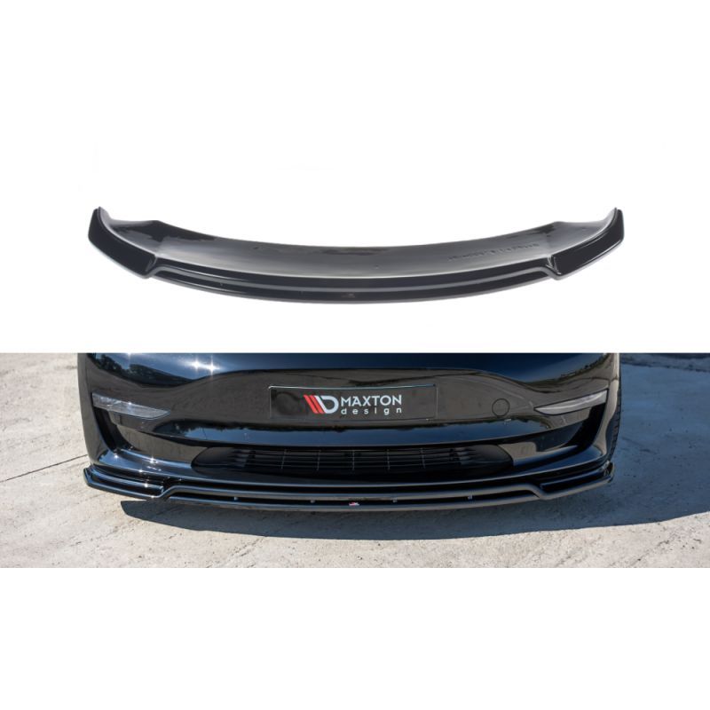 Maxton Front Splitter V.2 Tesla Model 3 Gloss Black, Tesla