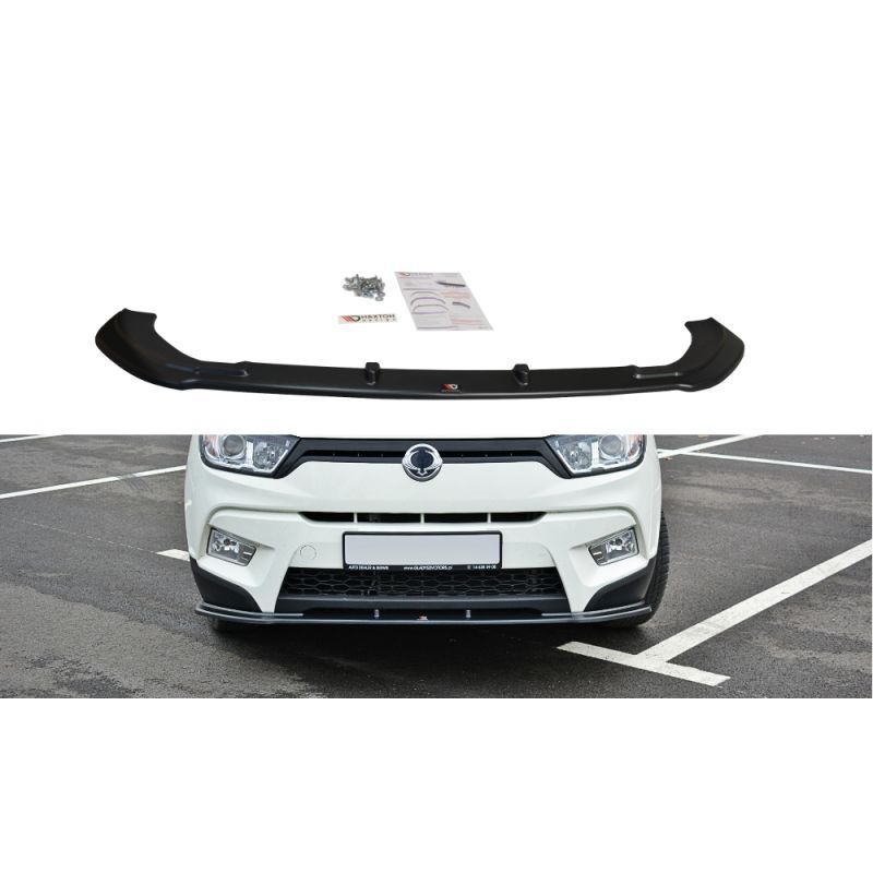 Maxton FRONT SPLITTER V.1 SSANGYONG TIVOLI Gloss Black, SSANGYONG