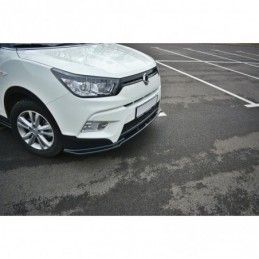 Maxton FRONT SPLITTER V.1 SSANGYONG TIVOLI Gloss Black, SSANGYONG