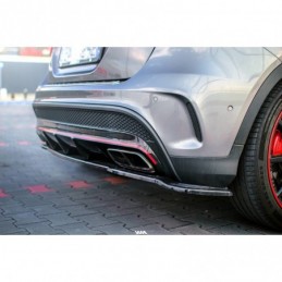 Maxton CENTRAL REAR SPLITTER (WITHOUT VERTICAL BARS) MERCEDES-BENZ GLA 45 AMG SUV (X156) PREFACE Gloss Black, GLA X156