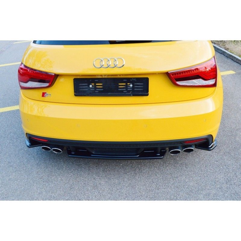 Maxton Central Rear Splitter Audi S1 8X Gloss Black, A1 / S1 8X