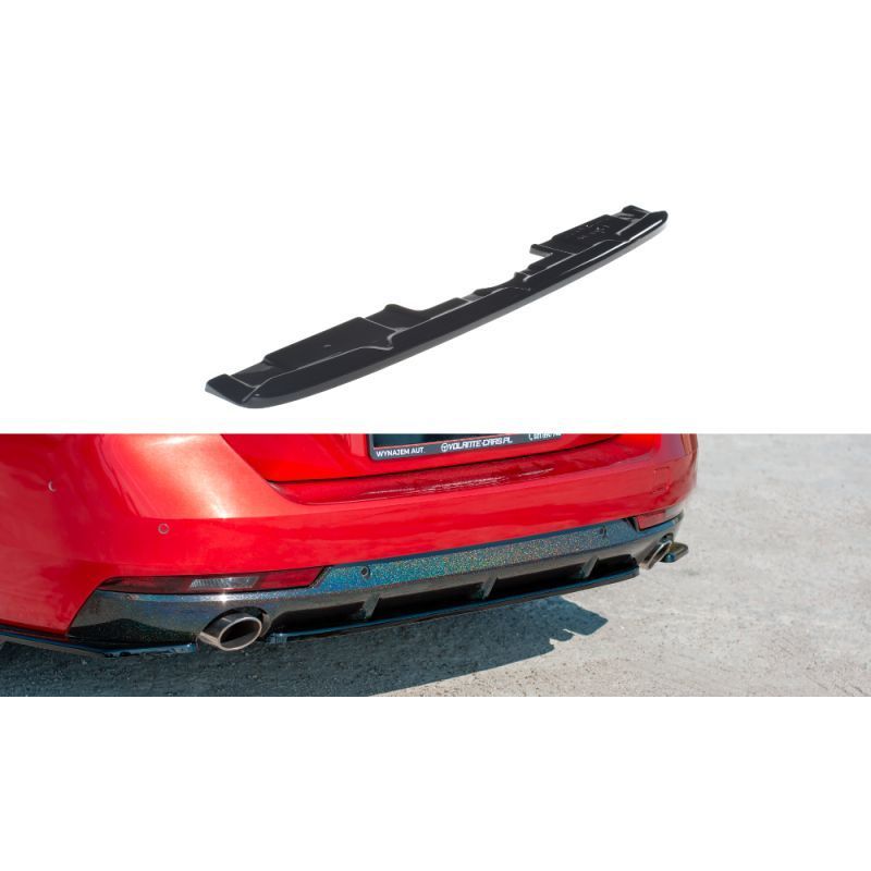 Maxton Central Rear Splitter(without vertical bars) Peugeot 508 SW Mk2 Gloss Black, 508 SW