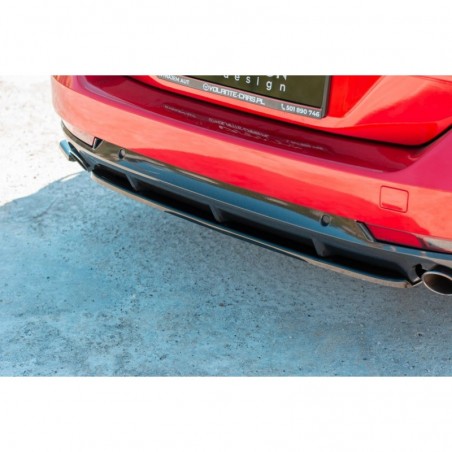 Maxton Central Rear Splitter(without vertical bars) Peugeot 508 SW Mk2 Gloss Black, 508 SW