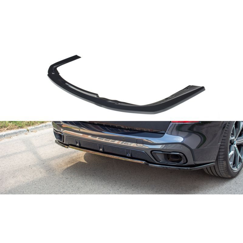 Maxton Central Rear Splitter for BMW X5 G05 M-pack Gloss Black, X5 G05