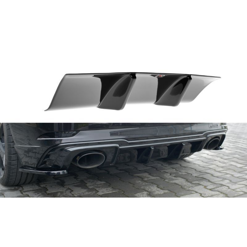 Maxton Rear Valance Audi RS3 8V FL Sportback Gloss Black, A3/S3/RS3 8V