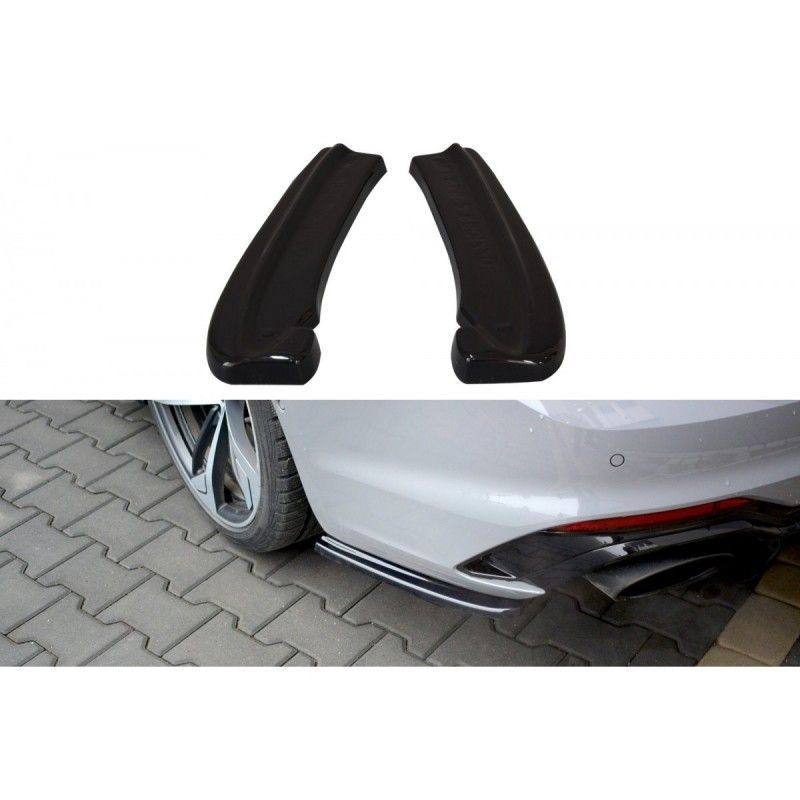 Maxton Rear Side Splitters Audi RS5 F5 Coupe Gloss Black, A5 F5