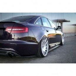 Maxton Rear Side Splitters Audi A6 S-Line C6 / C6 FL Sedan / Avant Gloss Black, A6/RS6 4F C6