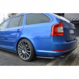 Maxton Rear Side Splitters Skoda Octavia RS Mk2 / Mk2 FL Sedan / Combi Gloss Black, Octavia II