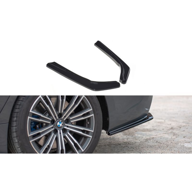 Maxton REAR SIDE SPLITTERS for BMW 3 G20 M-pack Gloss Black, Serie 3 G20