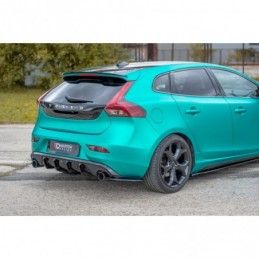 Maxton REAR SIDE SPLITTERS Volvo V40 R-design Gloss Black, V40