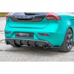 Maxton REAR SIDE SPLITTERS Volvo V40 R-design Gloss Black, V40