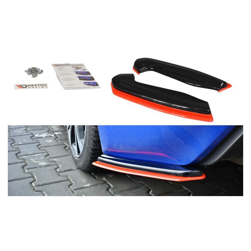 Maxton REAR SIDE SPLITTERS V.2 SUBARU BRZ FACELIFT Gloss Black + Red, MAXTON DESIGN