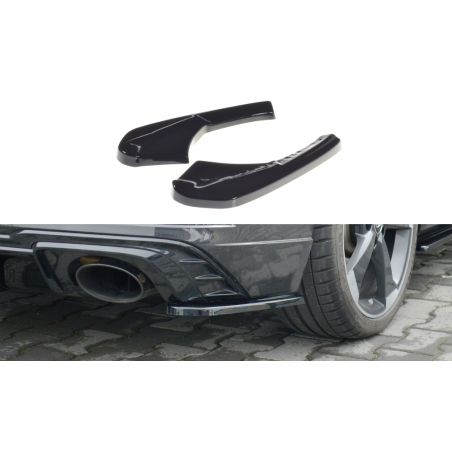 Maxton Rear Side Splitters Audi RS3 8V FL Sportback Gloss Black, A3/S3/RS3 8V