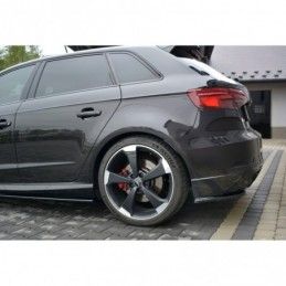 Maxton Rear Side Splitters Audi RS3 8V FL Sportback Gloss Black, A3/S3/RS3 8V