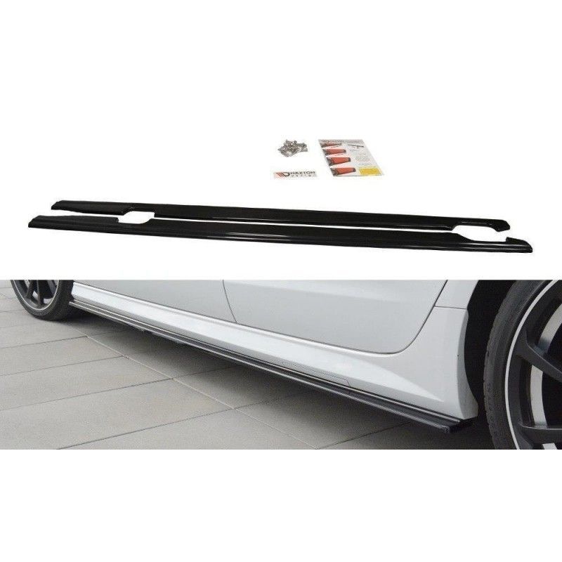 Maxton SIDE SKIRTS DIFFUSERS Audi A6 C7 S-line/ S6 C7 Facelift Gloss Black, A6/S6/RS6 4G C7 