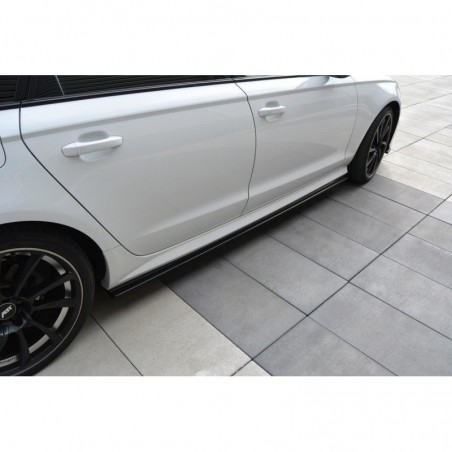 Maxton SIDE SKIRTS DIFFUSERS Audi A6 C7 S-line/ S6 C7 Facelift Gloss Black, A6/S6/RS6 4G C7 