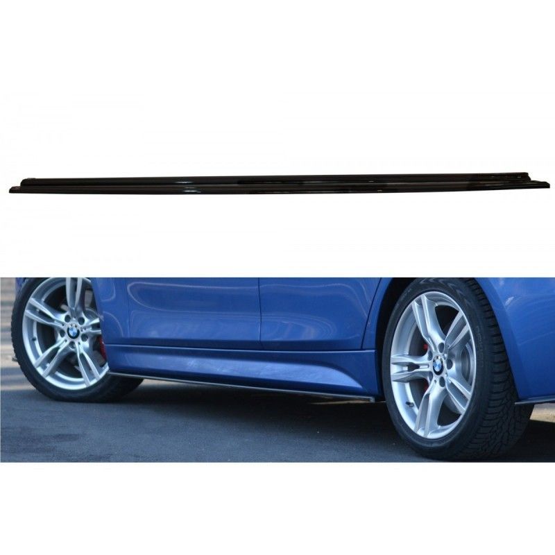 Maxton SIDE SKIRTS DIFFUSERS BMW 3-SERIES F30 PHASE-II SEDAN M-SPORT Gloss Black, Serie 3 F30/ F31