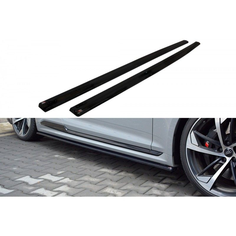 Maxton Side Skirts Diffusers Audi RS5 F5 Coupe Gloss Black, A5 F5