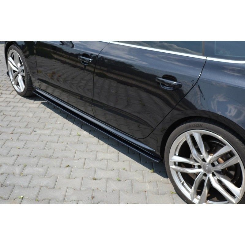 Maxton Side Skirts Diffusers Audi S5 / A5 / A5 S-Line 8T / 8T FL Sportback Gloss Black, A5/S5/RS5 8T