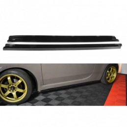 tuning SIDE SKIRTS DIFFUSERS FIAT 500 HATCHBACK PREFACE Gloss Black