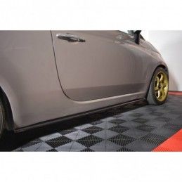 Maxton SIDE SKIRTS DIFFUSERS FIAT 500 HATCHBACK PREFACE Gloss Black, 500