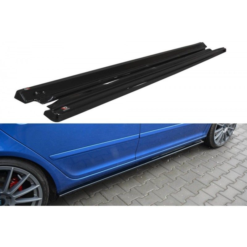 Maxton Side Skirts Diffusers Skoda Octavia RS Mk2 / Mk2 FL Gloss Black, Octavia II