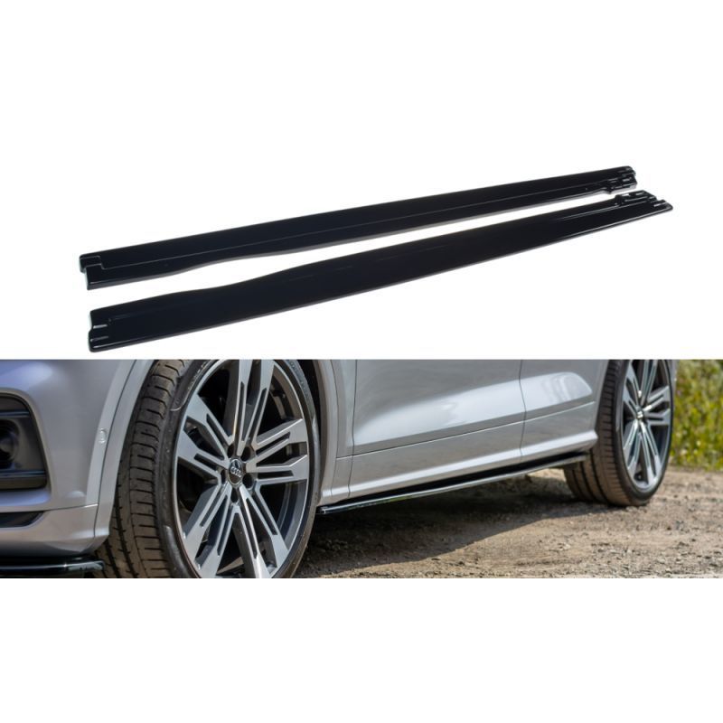 Maxton SIDE SKIRTS DIFFUSERS Audi SQ5/Q5 S-line MkII Gloss Black, Q5 / SQ5