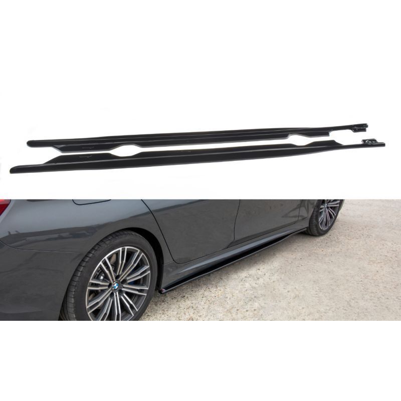 Maxton SIDE SKIRTS DIFFUSERS for BMW 3 G20 M-pack Gloss Black, Serie 3 G20