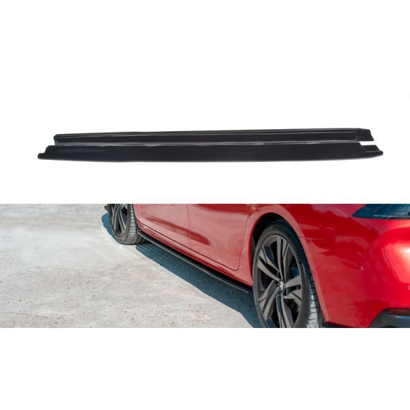 Maxton Side Skirts Diffusers Peugeot 508 Mk2 Gloss Black, 508 SW