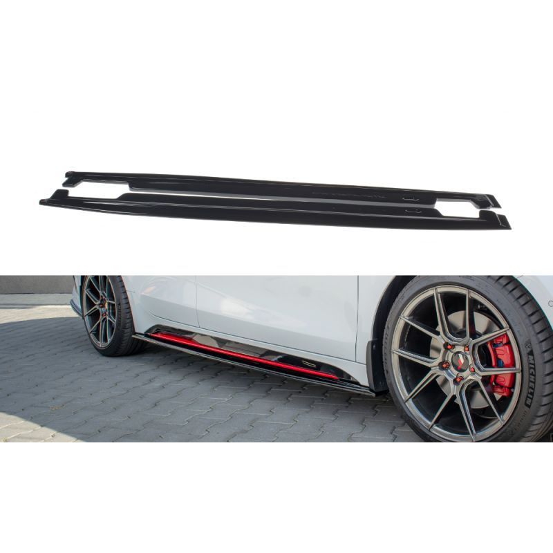 Maxton Side Skirts Diffusers Kia ProCeed GT Mk 3 Gloss Black, Kia