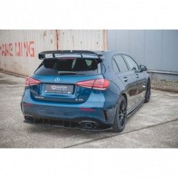 Maxton Spoiler Side Extensions Mercedes A35 AMG Hatchback W177 Gloss Black, CLASSE A
