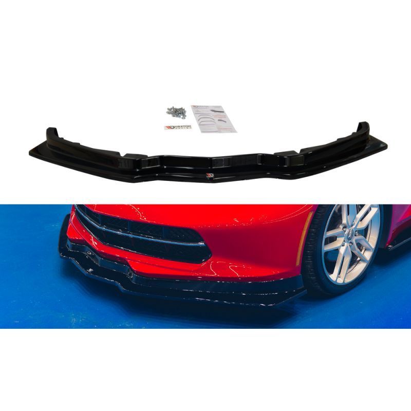 Maxton FRONT SPLITTER V.1 CHEVROLET CORVETTE C7 Gloss Black, Chevrolet