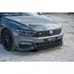 Maxton Front Splitter V.2 Volkswagen Passat R-Line B8 Gloss Black, Passat B8