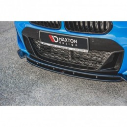 Maxton Front Splitter for BMW X2 F39 M-Pack Gloss Black, X2 F39