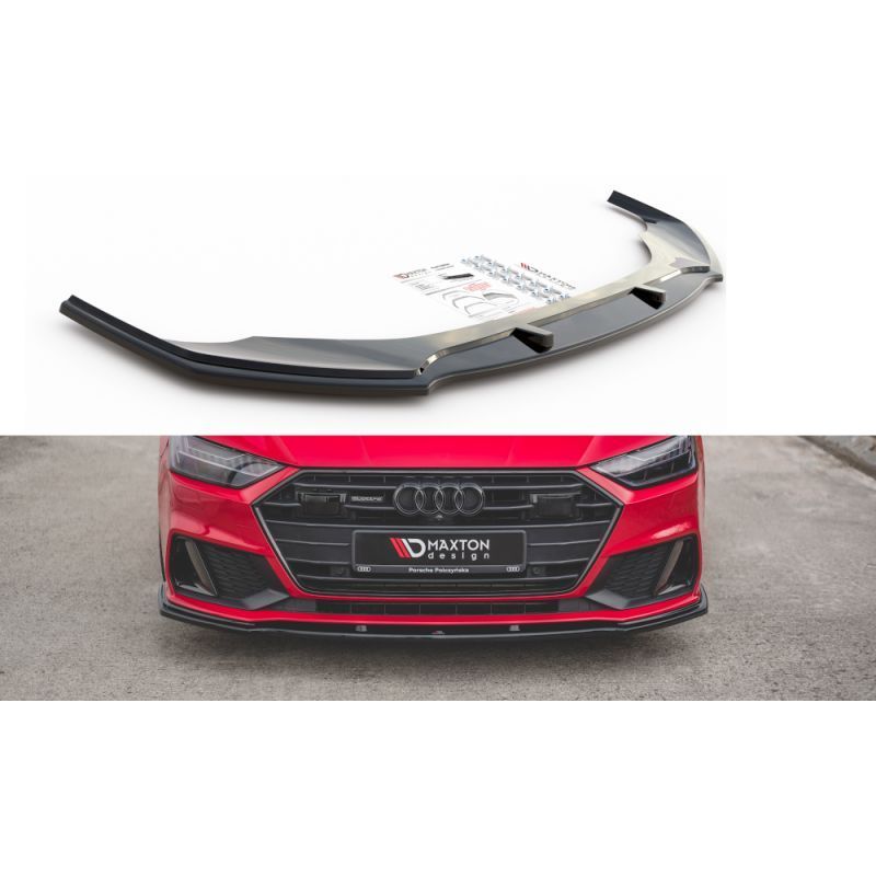 Maxton Front Splitter V.2 Audi A7 C8 S-Line / S7 C8 Gloss Black, A7/ S7 / RS7 - C8