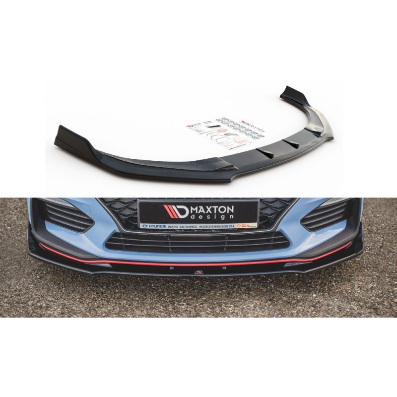 Maxton Front Splitter V.3 Hyundai I30 N Mk3 Hatchback/ Fastback Gloss Black, Hyundai