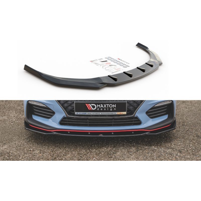 Maxton Front Splitter V.4 Hyundai I30 N Mk3 Hatchback/ Fastback Gloss Black, Hyundai